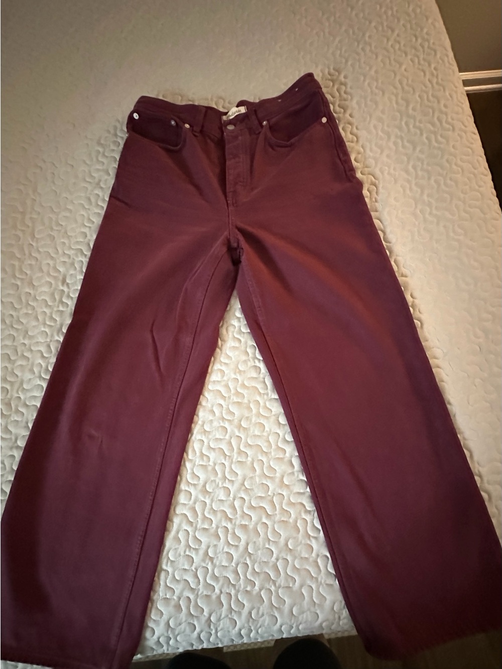 Madewell Low Slung Baggy Jeans in Bordeaux
